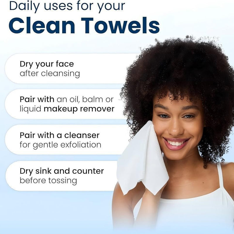 Towels- Wipes- 50-piece Pack Of Disposable Soft Cotton Facial Cleansing Wipes Boxed