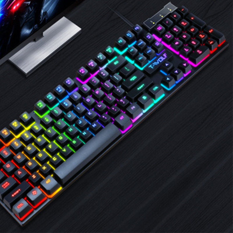 Gaming Keyboard- Gaming Usb Luminous Wired Keyboard Floating Manipulator