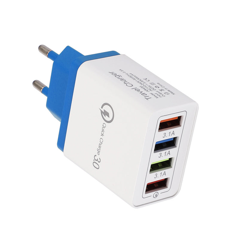Adapter- USB Charger Quick Charge 3.0 4 Phone Adapter For Tablet Portable Wall Mobile Charger Fast Charger