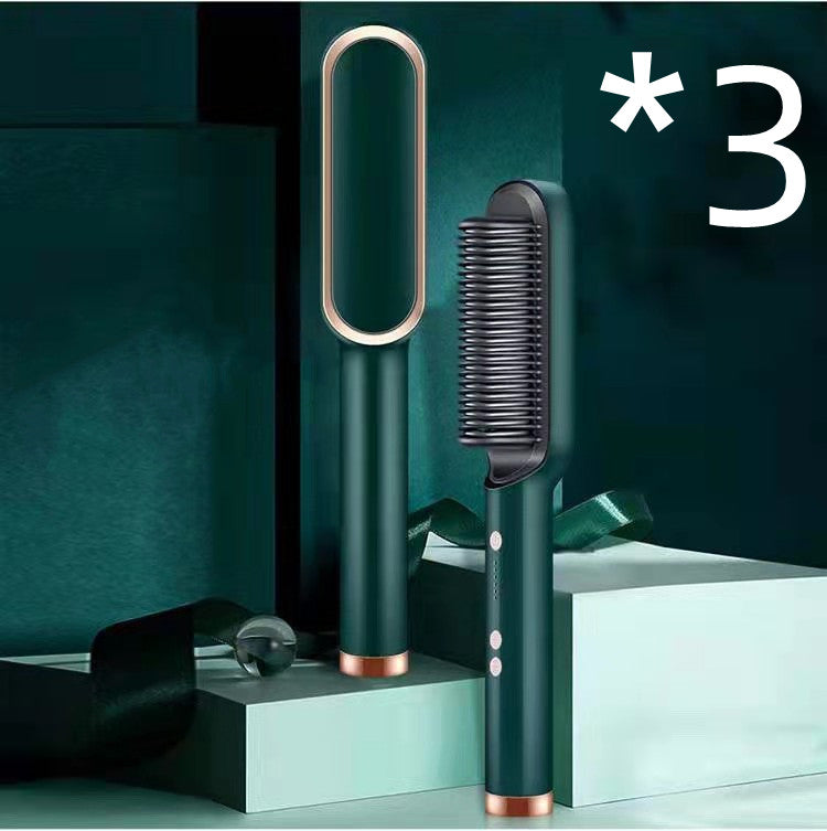 2-in-1 Straightener- New 2 In 1 Hair Straightener Hot Comb Negative Ion Curling Tong Dual-purpose Electric Hair Brush