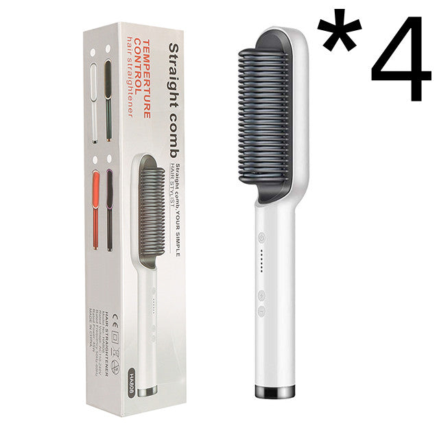 2-in-1 Straightener- New 2 In 1 Hair Straightener Hot Comb Negative Ion Curling Tong Dual-purpose Electric Hair Brush