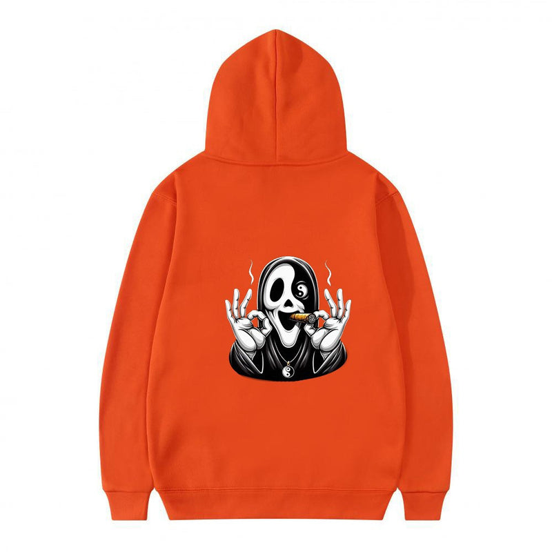 Streetwear Skull Print Hoodie for Men and Women, Casual Sports Sweatshirt