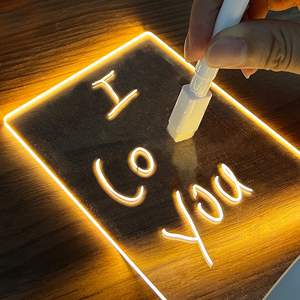 Light With Pen- Creative Note Board Creative Led Night Light USB Message Board Holiday Light With Pen Gift For Children Girlfriend Decoration Night Lamp