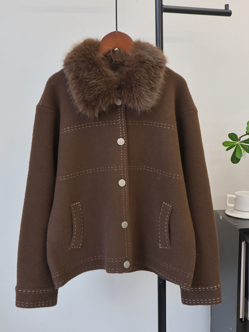 Loose collar long sleeved sweater