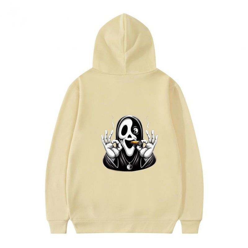 Streetwear Skull Print Hoodie for Men and Women, Casual Sports Sweatshirt