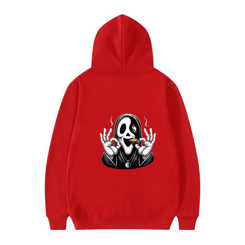 Streetwear Skull Print Hoodie for Men and Women, Casual Sports Sweatshirt
