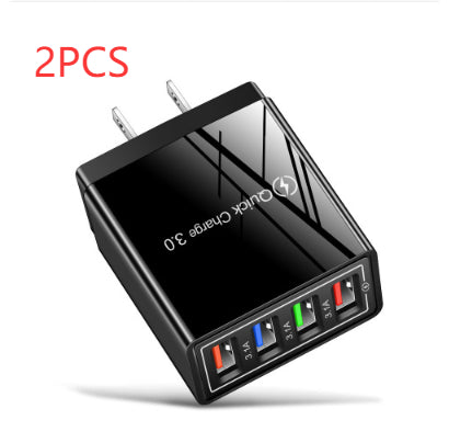 Adapter- USB Charger Quick Charge 3.0 4 Phone Adapter For Tablet Portable Wall Mobile Charger Fast Charger