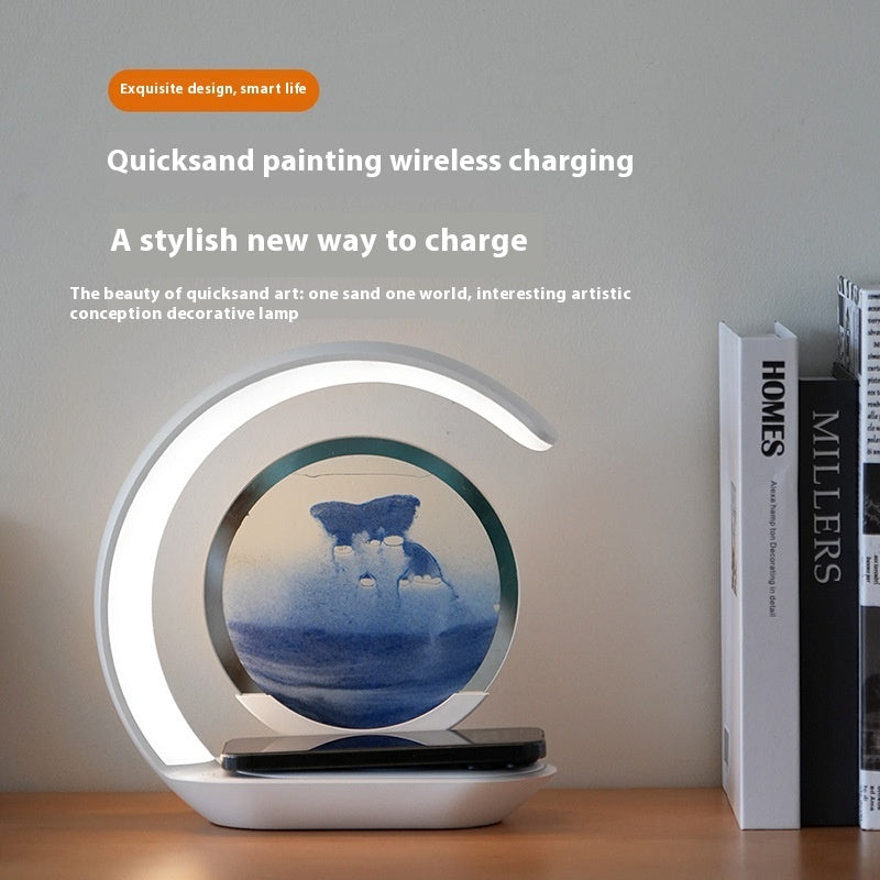 Stand Light- Creative Desktop Wireless Charger Fast Sand Painting Light