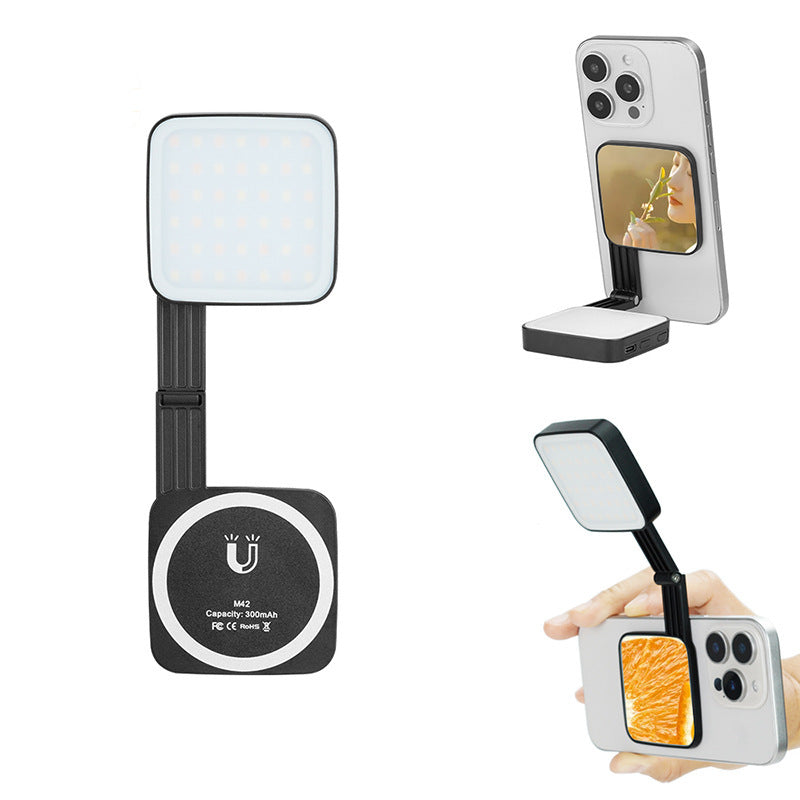 Magnetic- Square Magnetic-suction Foldable Dual-sided Fill Light For Mobile Livestreaming