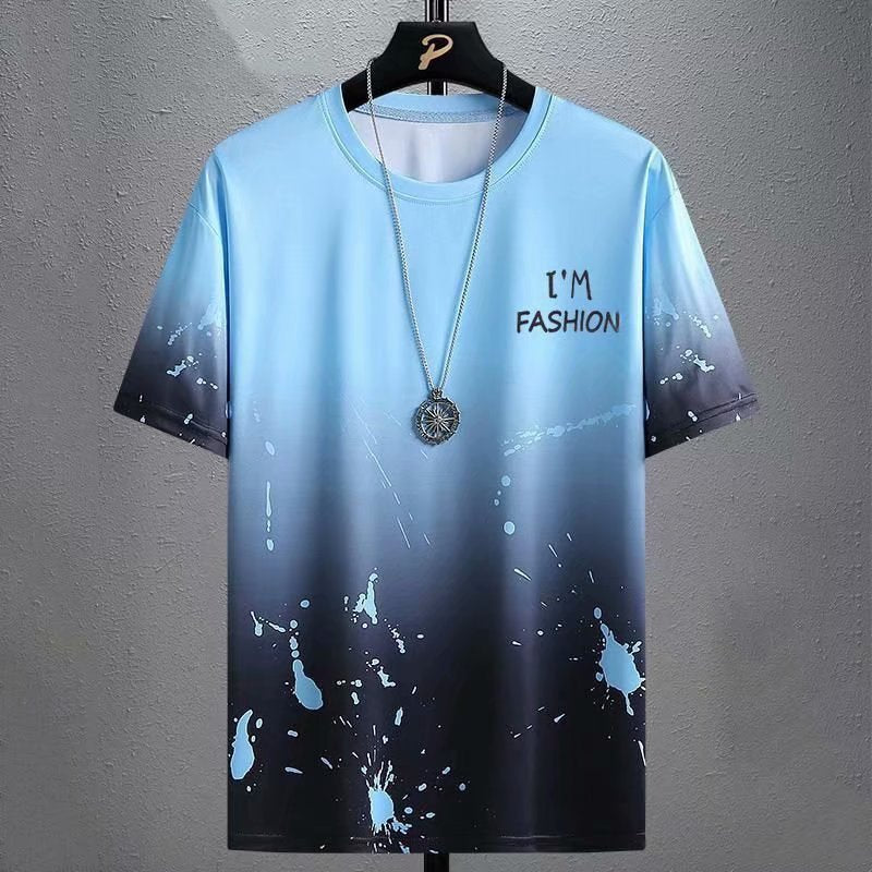 T Shirt For Men- Gradient Half-length Sleeve Versatile Casual T-shirt