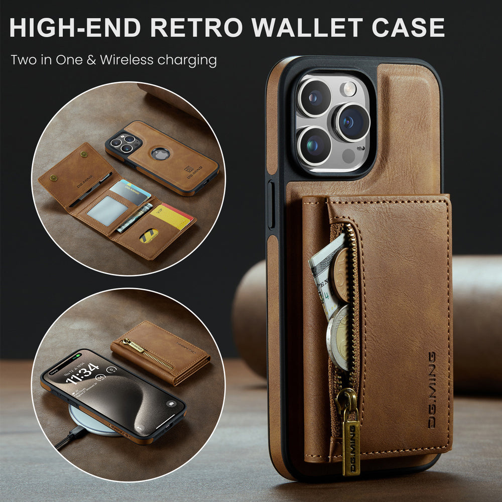 iPhone Cover- Wireless Charger Phone Case Magnetic Card Holder Protective Sleeve