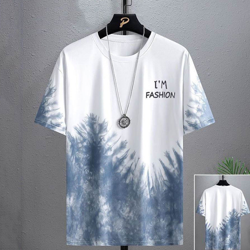 T Shirt For Men- Gradient Half-length Sleeve Versatile Casual T-shirt