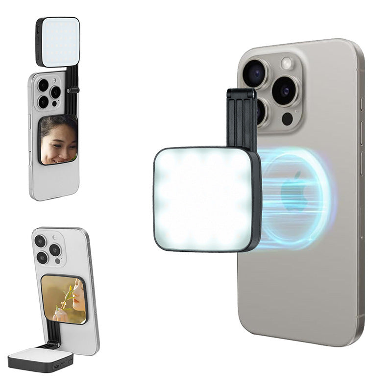 Magnetic- Square Magnetic-suction Foldable Dual-sided Fill Light For Mobile Livestreaming