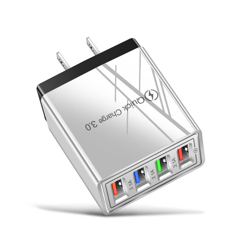 Adapter- USB Charger Quick Charge 3.0 4 Phone Adapter For Tablet Portable Wall Mobile Charger Fast Charger