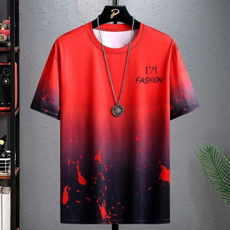 T Shirt For Men- Gradient Half-length Sleeve Versatile Casual T-shirt