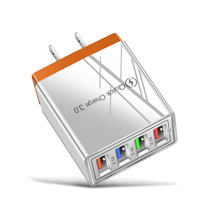 Adapter- USB Charger Quick Charge 3.0 4 Phone Adapter For Tablet Portable Wall Mobile Charger Fast Charger